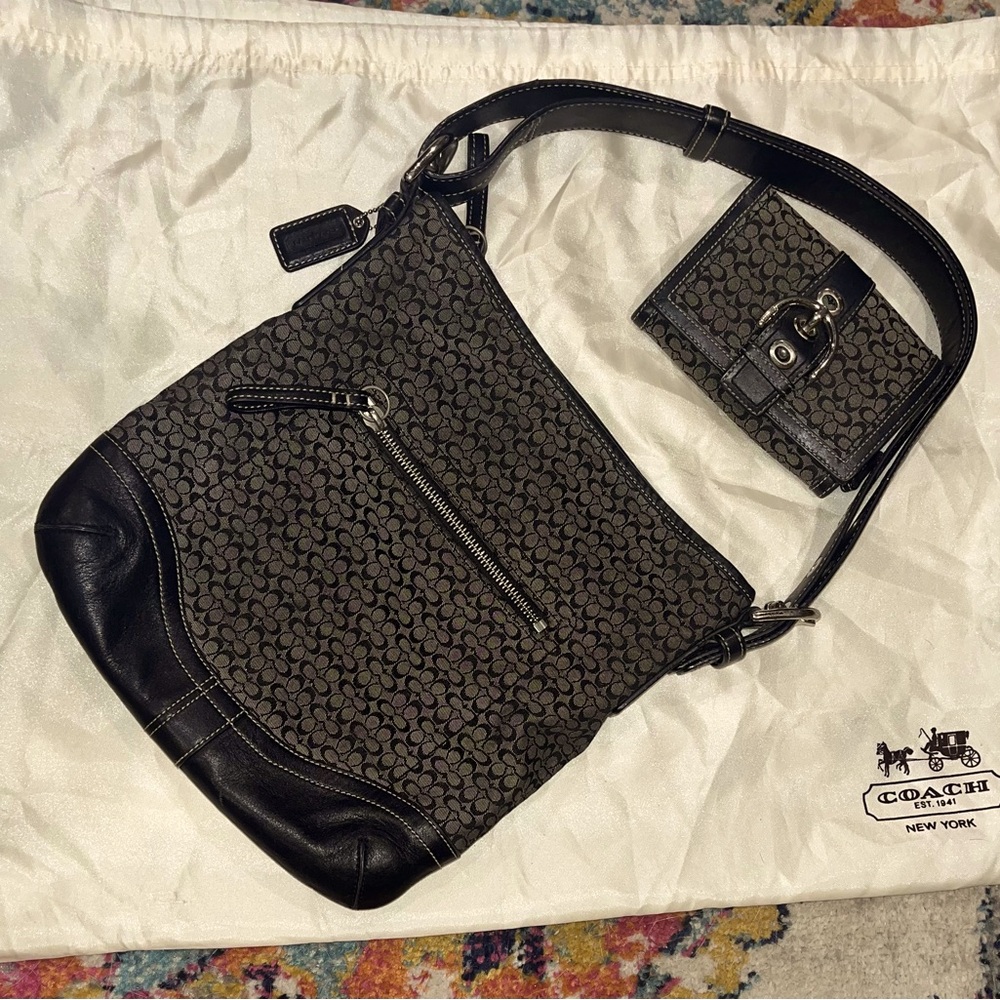 Coach Crossbody Purse with Matching Wallet & Dust Bag